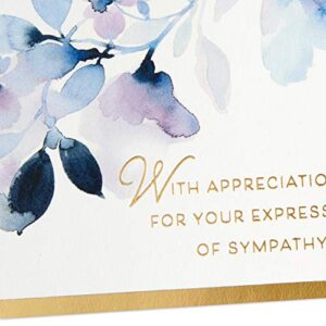 Hallmark Funeral Thank You Cards Assortment, Watercolor Flowers (50 Thank You for Your Sympathy Cards with Envelopes)