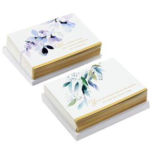 Hallmark Funeral Thank You Cards Assortment, Watercolor Flowers (50 Thank You for Your Sympathy Cards with Envelopes)