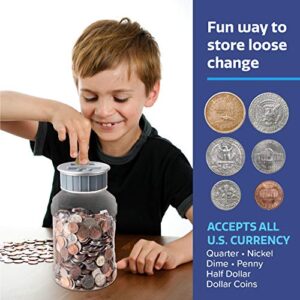 M&R Digital Counting Coin Bank. Batteries Included! Personal Coin Counter/Money Counting jar, totals up Your Savings- Works with All U.S. Coins-in Retail Packaging.