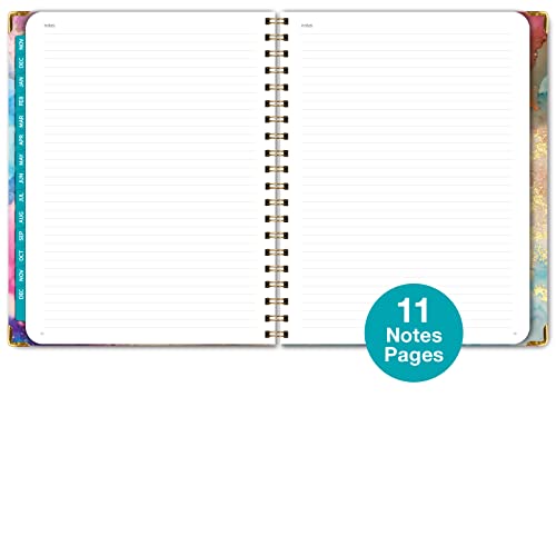 HARDCOVER 2023 Planner: (November 2022 Through December 2023) 8.5"x11" Daily Weekly Monthly Planner Yearly Agenda. Bookmark, Pocket Folder and Sticky Note Set (Rainbow Gold Marble)