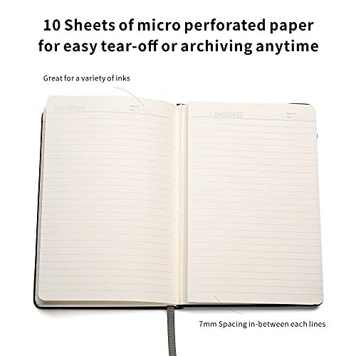 Deziliao Lined Journal Notebooks with Pen Loop, Hardcover Notebook Journal for Work, 100Gsm Premium Thick Paper with Inner Pocket, Medium 5.7"x8.4", （Black, Ruled）