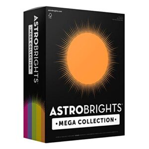 astrobrights mega collection, colored paper,”joyful” 5-color assortment, 625 sheets, 24 lb/89 gsm, 8.5″ x 11″ – more sheets! (91624)