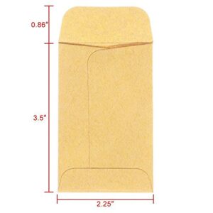 Acko #1 Coin and Small Parts Envelopes 2-1/4 x 3-1/2 Brown Kraft Envelopes with Gummed Flap for Home Office Garden 500pcs