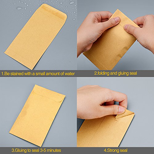 Acko #1 Coin and Small Parts Envelopes 2-1/4 x 3-1/2 Brown Kraft Envelopes with Gummed Flap for Home Office Garden 500pcs