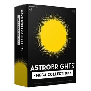 astrobrights mega collection, colored cardstock, bright yellow, 320 sheets, 65 lb/176 gsm, 8.5″ x 11″ – more sheets! (91625)