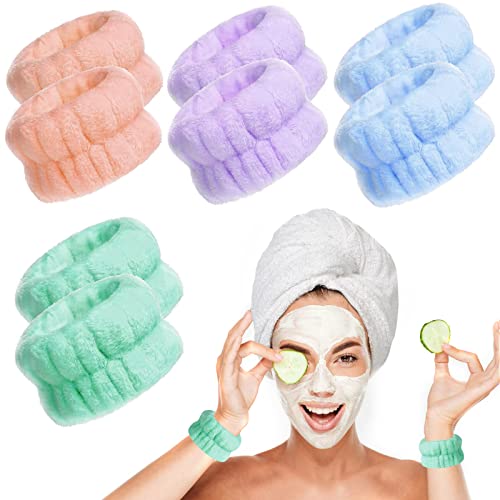 Maiqufa 8 Pcs Wrist Spa Washband, Microfiber Wrist Wash Towel Band Wristbands for Washing Face Absorbent Wristbands Wrist Sweatband for Women Girls Prevent Liquid from Spilling Down Your Arms