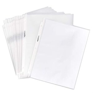 amazon basics sheet protector – heavy duty, non-glare, 100-pack
