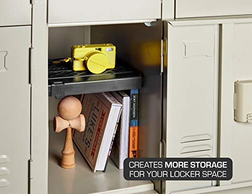 LockerMate Adjust-A-Shelf Easy to Use, Extends to Fit Your Locker, Black