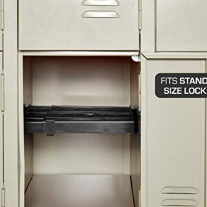 LockerMate Adjust-A-Shelf Easy to Use, Extends to Fit Your Locker, Black