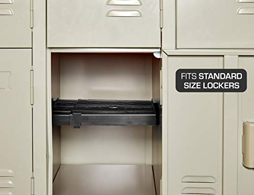 LockerMate Adjust-A-Shelf Easy to Use, Extends to Fit Your Locker, Black