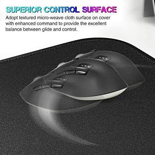 ETZ Large Gaming Mouse Pad,31.5 x 11.8 × 0.12 in with Stitched Edges,Extended Mousepad,Durable Non-Slip Natural Rubber Base,Washable Keyboard Pad,Desk Pad for Gamer,Office & Home,Black