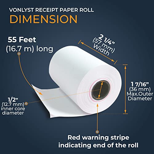 Vonlyst Receipt Paper Roll for Square Terminal Credit Card Machine (10 rolls)