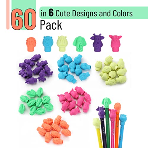 Mr. Pen- Erasers, Cap Erasers, 60 Pack, Animal Eraser Caps, Erasers for Kids, Pencil Eraser, Pencil Erasers Toppers, Eraser Pencil, Cute Erasers, Colorful Erasers, School Supplies, Pencil Top Erasers