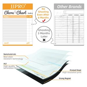 Magnetic Dry Erase Chore Chart Set for Fridge-Used for Multiple Kids-One Chore Chart and Two Bonus Dry Erase Pad/Grocery Boards-Behavior Chart for Multiple Kids-6 Extra Fine Tips Markers Included!