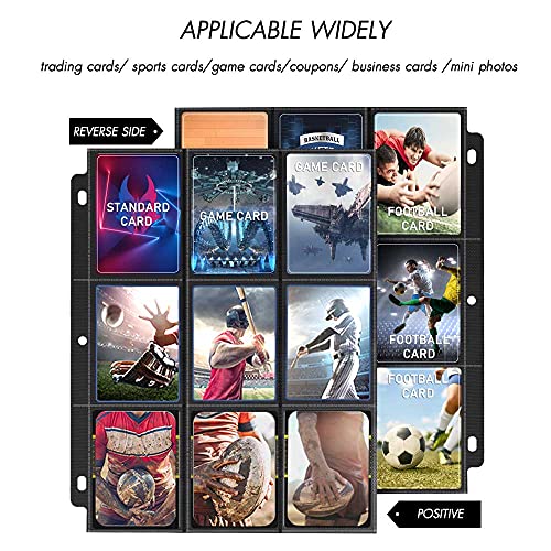 900 Pockets Trading Card Binder Sleeves, Baseball Card Sleeves Fit for Standard Size Sport Cards, Baseball Card Holder for 3 Ring Binder