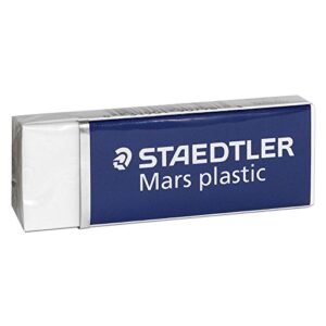 STAEDTLER Mars Plastic, Premium Quality Vinyl Eraser, White, Latex-free, Age-resistant, Minimal Crumbling (526 50 BK) 4 Count (Pack of 1)