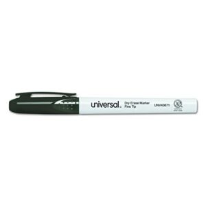 Universal 43671 Pen Style Dry Erase Marker, Fine/Bullet Tip, Black (Pack of 12)