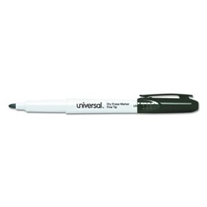 Universal 43671 Pen Style Dry Erase Marker, Fine/Bullet Tip, Black (Pack of 12)