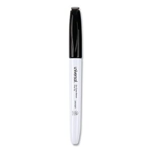 Universal 43671 Pen Style Dry Erase Marker, Fine/Bullet Tip, Black (Pack of 12)