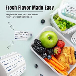 MESS Dissolvable Food Labels -200 Removable Food Container Labels - Blank Labels for Food Containers - Dissolvable Food Labels Stickers - Freezer Labels - Bottle Labels, Jars Food Storage Labels 1x2"