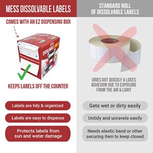 MESS Dissolvable Food Labels -200 Removable Food Container Labels - Blank Labels for Food Containers - Dissolvable Food Labels Stickers - Freezer Labels - Bottle Labels, Jars Food Storage Labels 1x2"