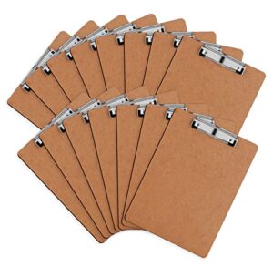 clipboard, herkka 15 pack hardboard office clipboards standard a4 letter size clipboard with low profile clip , size 12.5 x 9 inch