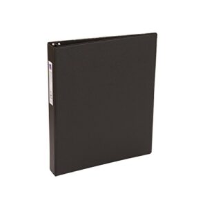 avery economy binders with round rings & label holder – black, 1″, 1 pack, model:04301