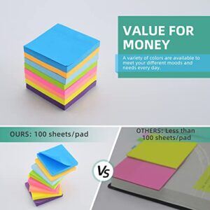 Sticky Notes 3x3 in Sticky Note , Sticky Pads Bulk Self-Stick Note Pads, 8 Pads Posted Notes Bright Colorful 100 Sheet/Pad