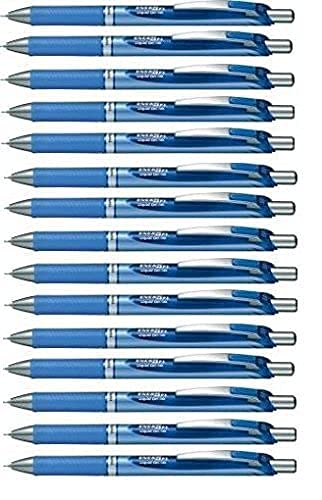 Pentel EnerGel Deluxe RTX Retractable Liquid Gel Pen, 0.5mm, Fine Line, Needle Tip, Blue Ink/Blue Body, Pack of 15