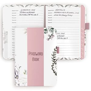 Simplified Floral Password Book with Alphabetical Tabs - Pocket Sized Internet Password Keeper – The Perfect Notebook w/Address Sections Saves All Your Passwords and Recently Placed Orders