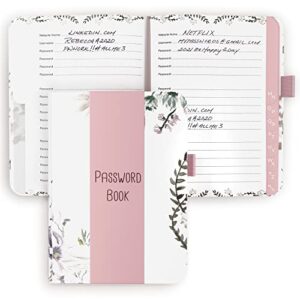 simplified floral password book with alphabetical tabs – pocket sized internet password keeper – the perfect notebook w/address sections saves all your passwords and recently placed orders