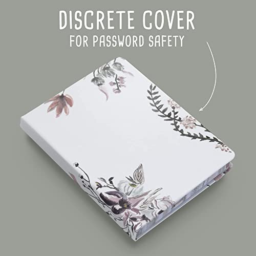 Simplified Floral Password Book with Alphabetical Tabs - Pocket Sized Internet Password Keeper – The Perfect Notebook w/Address Sections Saves All Your Passwords and Recently Placed Orders