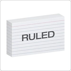 Oxford Ruled Index Cards, 3" x 5", White, 300 Per Pack (40149)