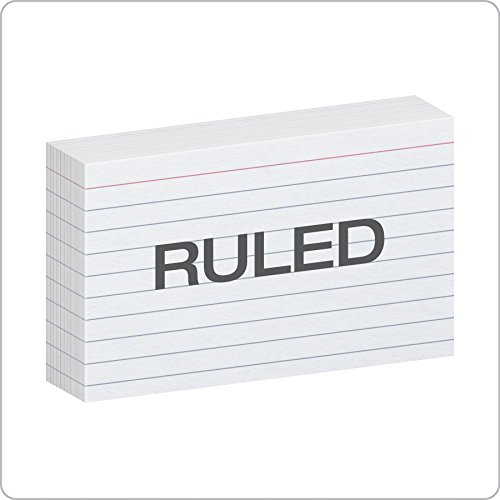 Oxford Ruled Index Cards, 3" x 5", White, 300 Per Pack (40149)