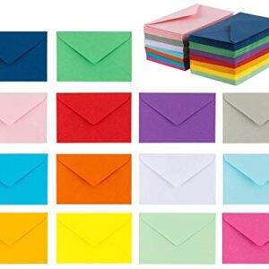 140 Mini Envelopes 14 Assorted Colors, Gift Card, Business Card Envelopes 4"x 2.7"