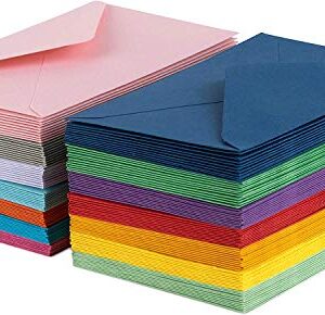 140 Mini Envelopes 14 Assorted Colors, Gift Card, Business Card Envelopes 4"x 2.7"