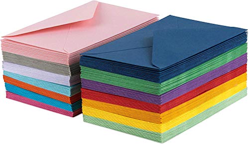 140 Mini Envelopes 14 Assorted Colors, Gift Card, Business Card Envelopes 4"x 2.7"