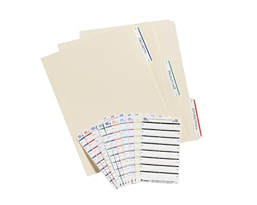 Avery File Folder Labels on 4" x 6" Sheets, Easy Peel, White/Red, Print & Handwrite, 2/3" x 3-7/16", 252 Labels (5201)