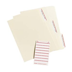 Avery File Folder Labels on 4" x 6" Sheets, Easy Peel, White/Red, Print & Handwrite, 2/3" x 3-7/16", 252 Labels (5201)