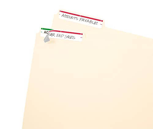 Avery File Folder Labels on 4" x 6" Sheets, Easy Peel, White/Red, Print & Handwrite, 2/3" x 3-7/16", 252 Labels (5201)