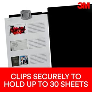 3M Monitor Mount Document Clip Copy Clip, Mounts Right or Left with Command™ Adhesive, Use on Monitors and Laptops for Easy Viewing and Reduced Clutter, Holds up to 30 Sheets, Black (DH240MB)