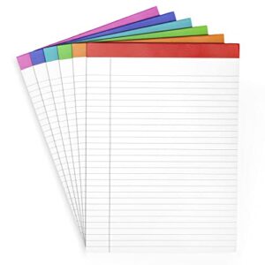 paperage lined legal pads, (rainbow), 6 pack, 50 sheets each, wide/legal ruled, note pads, paper, 8.5 inches x 11 inches…