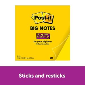Post-it Super Sticky Big Notes, 11 in x 11 in, 1 Pad, 30 Sheets/Pad (BN11)
