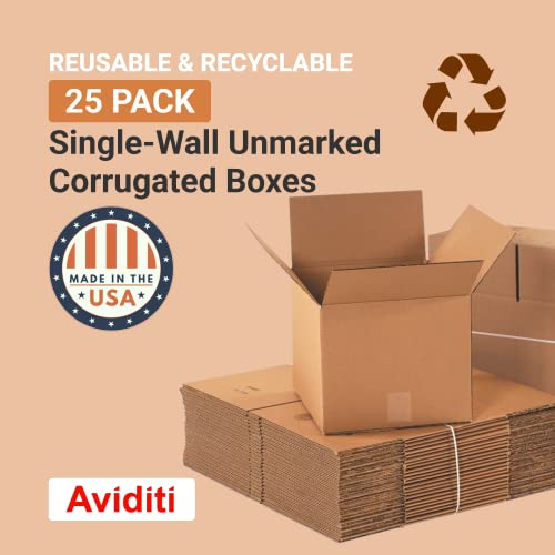 AVIDITI Shipping Boxes Medium 12"L x 12"W x 12"H, 25-Pack | Corrugated Cardboard Box for Packaging, Moving and Storage 12x12x12