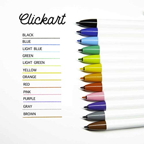 Zebra Pen Click Art Retractable Marker Pen, Fine Point, 0.6mm, Assorted Colors, 12 Pack