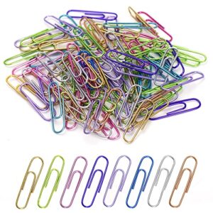 paper clips, 240pcs medium size colored paper clip, paperclips assorted colors, paper clips for paperwork office school and personal use