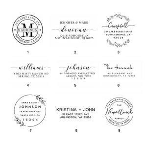 custom self inking return address stamp, make return addressing easy – up to 18 designs – 15 color choices