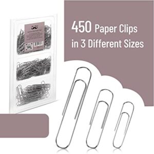 Mr. Pen- Paper Clips, 450 Pack, Silver, Paper Clips Assorted Sizes, Paperclips, Paper Clip, Large Paper Clips, Clips for Paperwork, Small Paper Clips, Big Paper Clips, Paper Clip Assortment, Clip