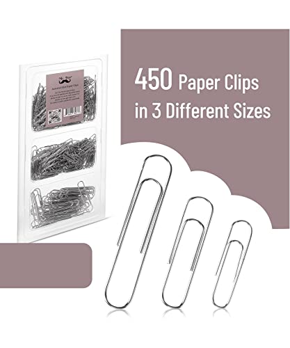 Mr. Pen- Paper Clips, 450 Pack, Silver, Paper Clips Assorted Sizes, Paperclips, Paper Clip, Large Paper Clips, Clips for Paperwork, Small Paper Clips, Big Paper Clips, Paper Clip Assortment, Clip