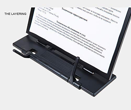 Hanghs Desktop Document Book Holder with 7 Adjustable Positions, 13.9" x 8.2" (Black)